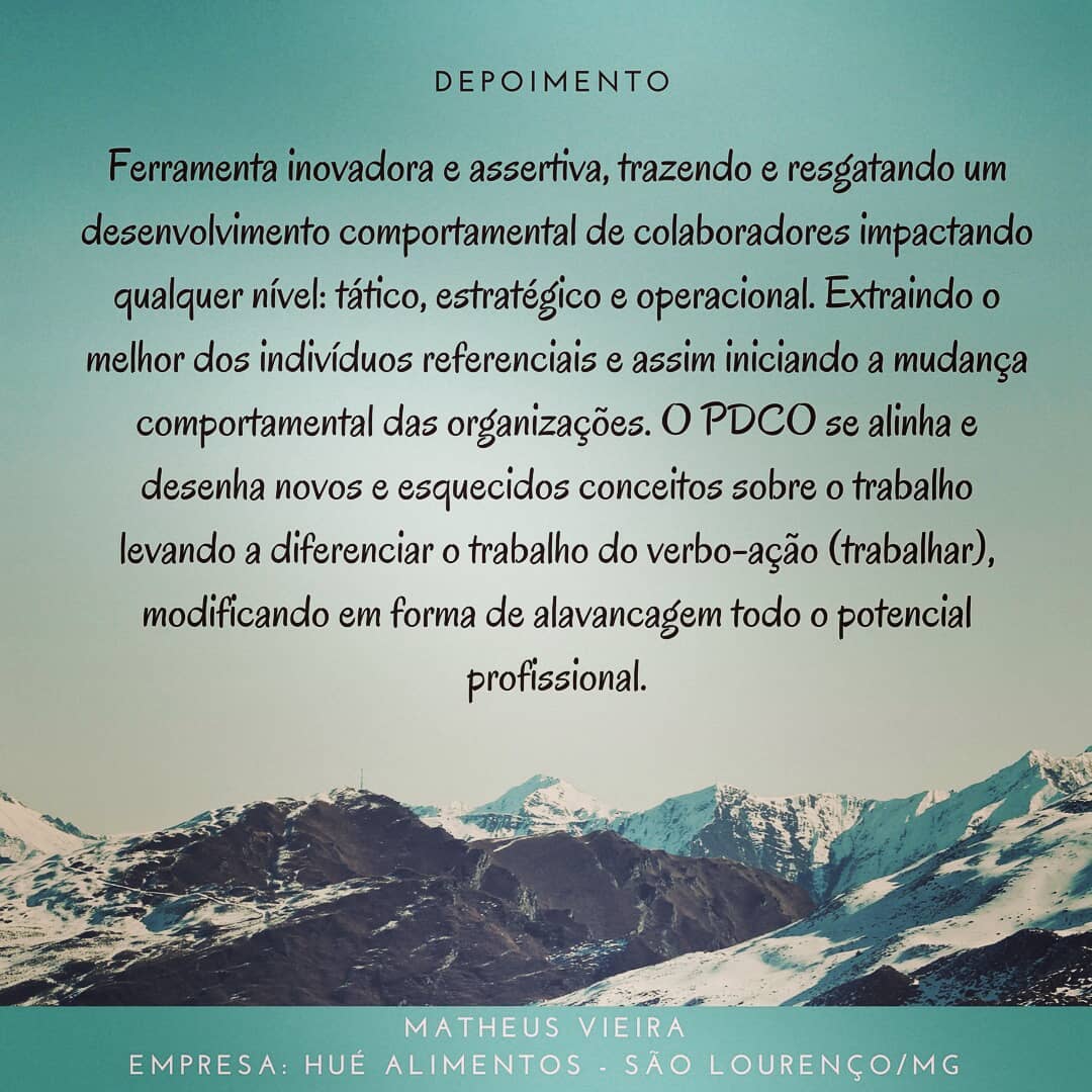 Depoimento sobre o método PDCO.